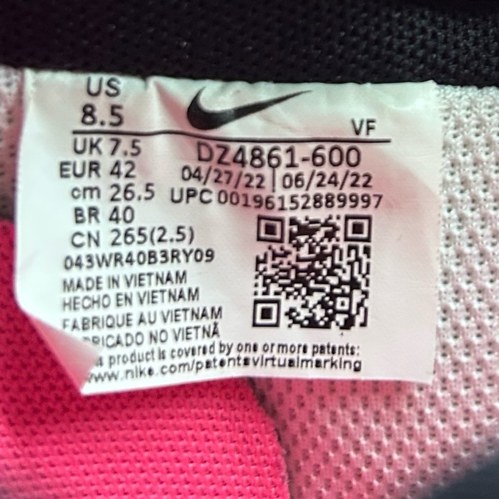 Mens Nike Air Force 1 Low 07 Pink Gaze and Black Low-Top Sneakers size 8.5/w10 - Picture 11 of 11